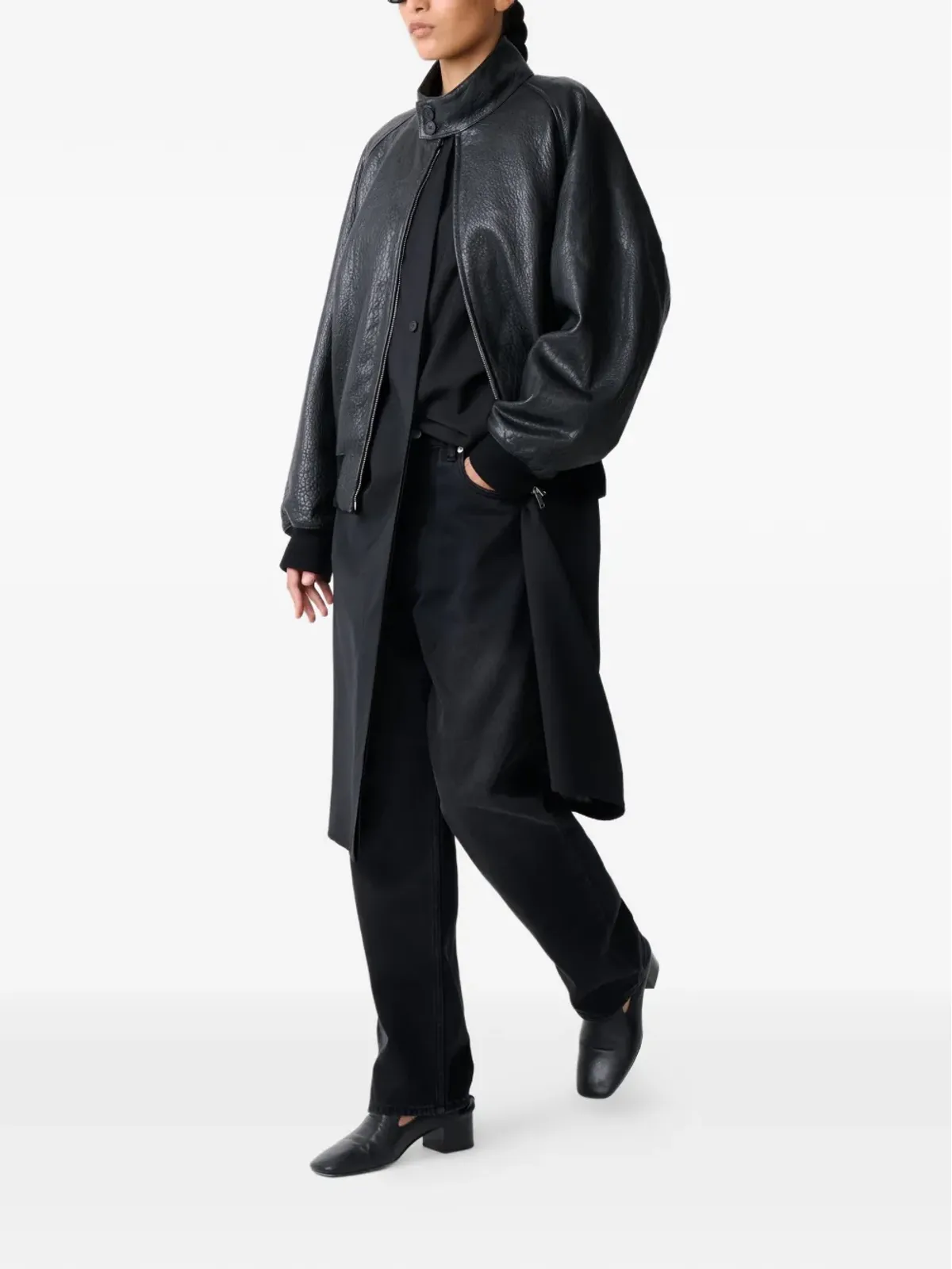 Studio Nicholson extended collar wheeler dress - Black - 画像3