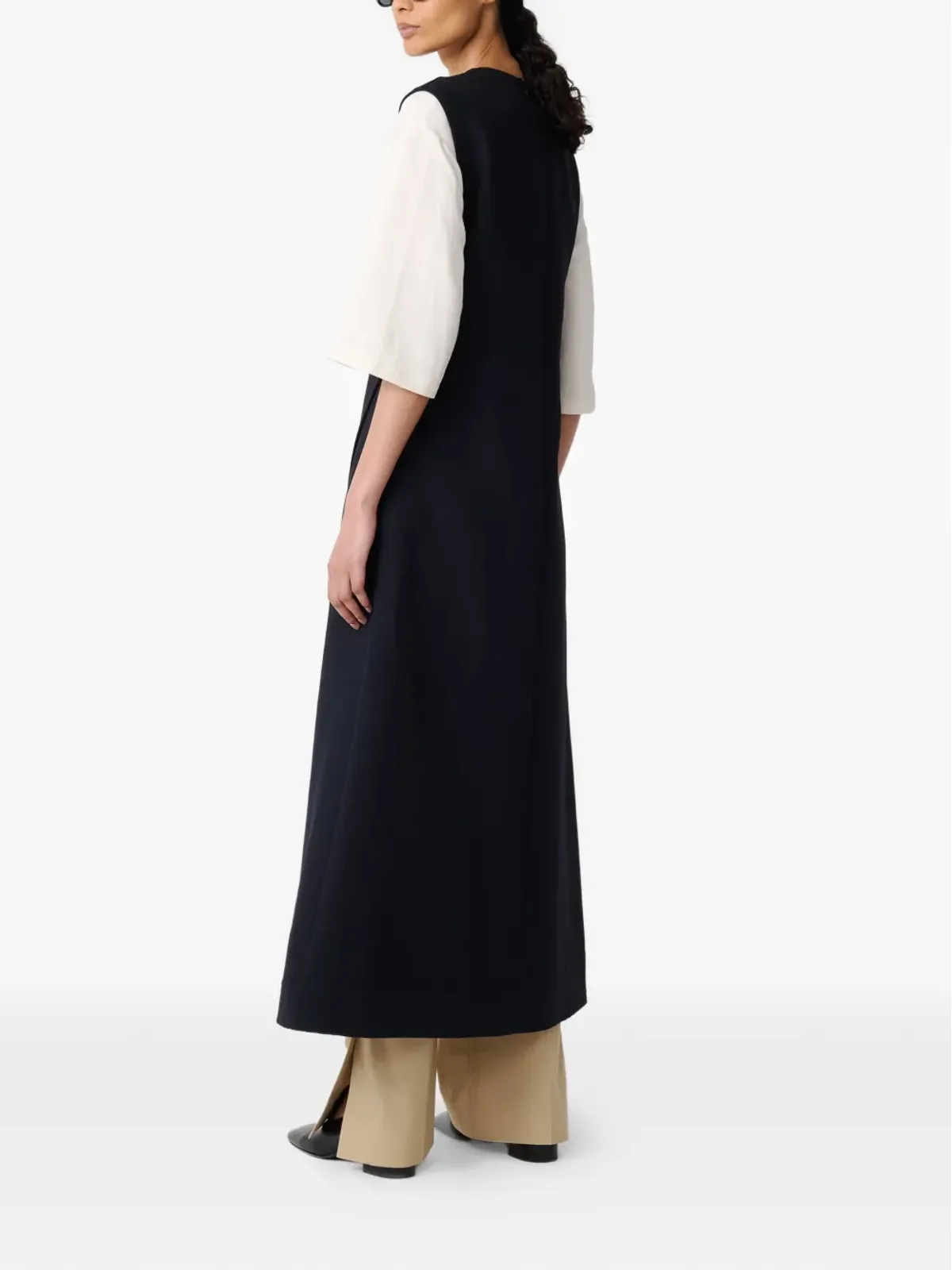 Studio Nicholson アシンメトリック ラップフロント コラス ドレス - 画像4