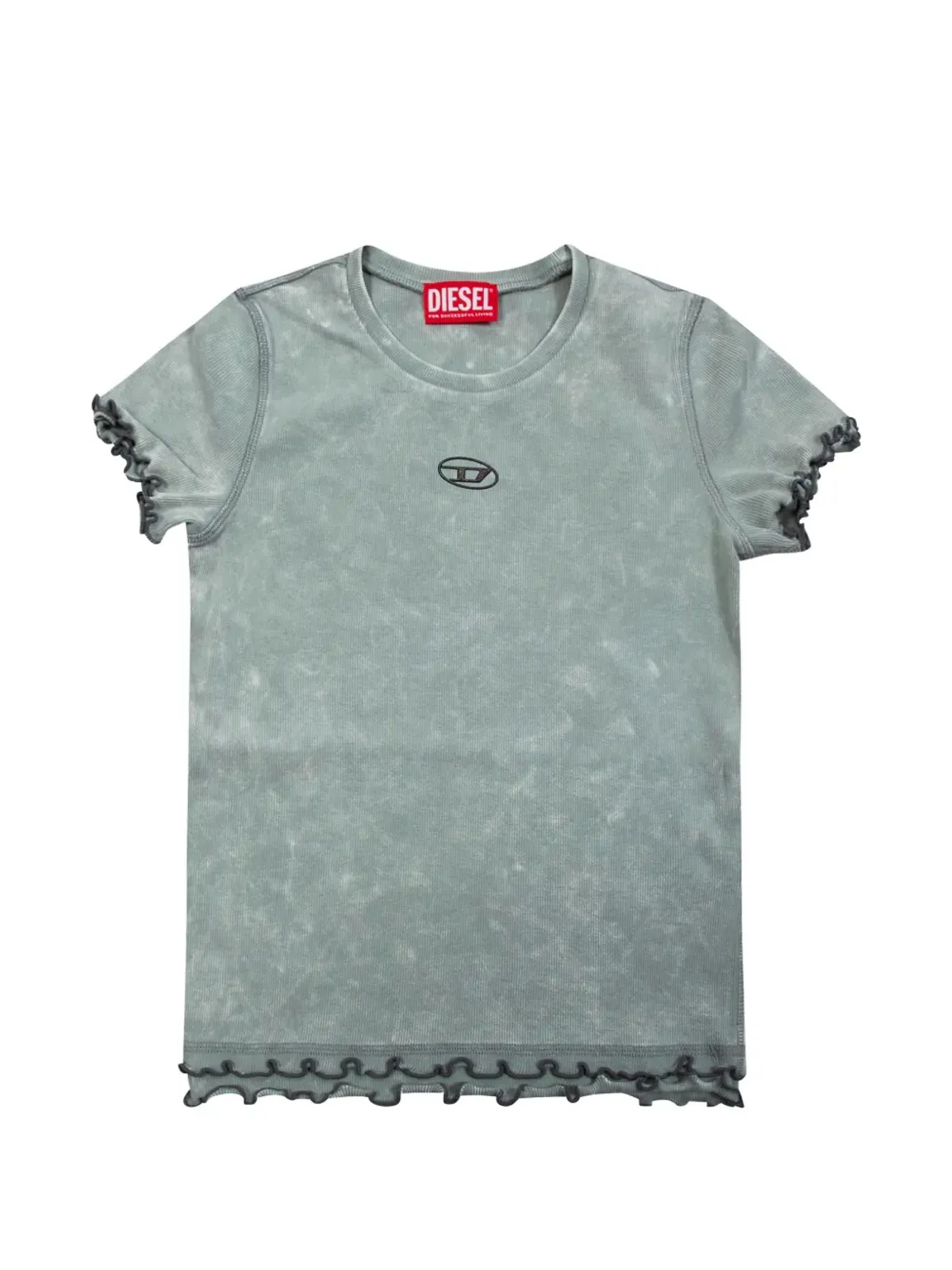 Diesel Kids フリル付きTシャツ グリーン - 画像1