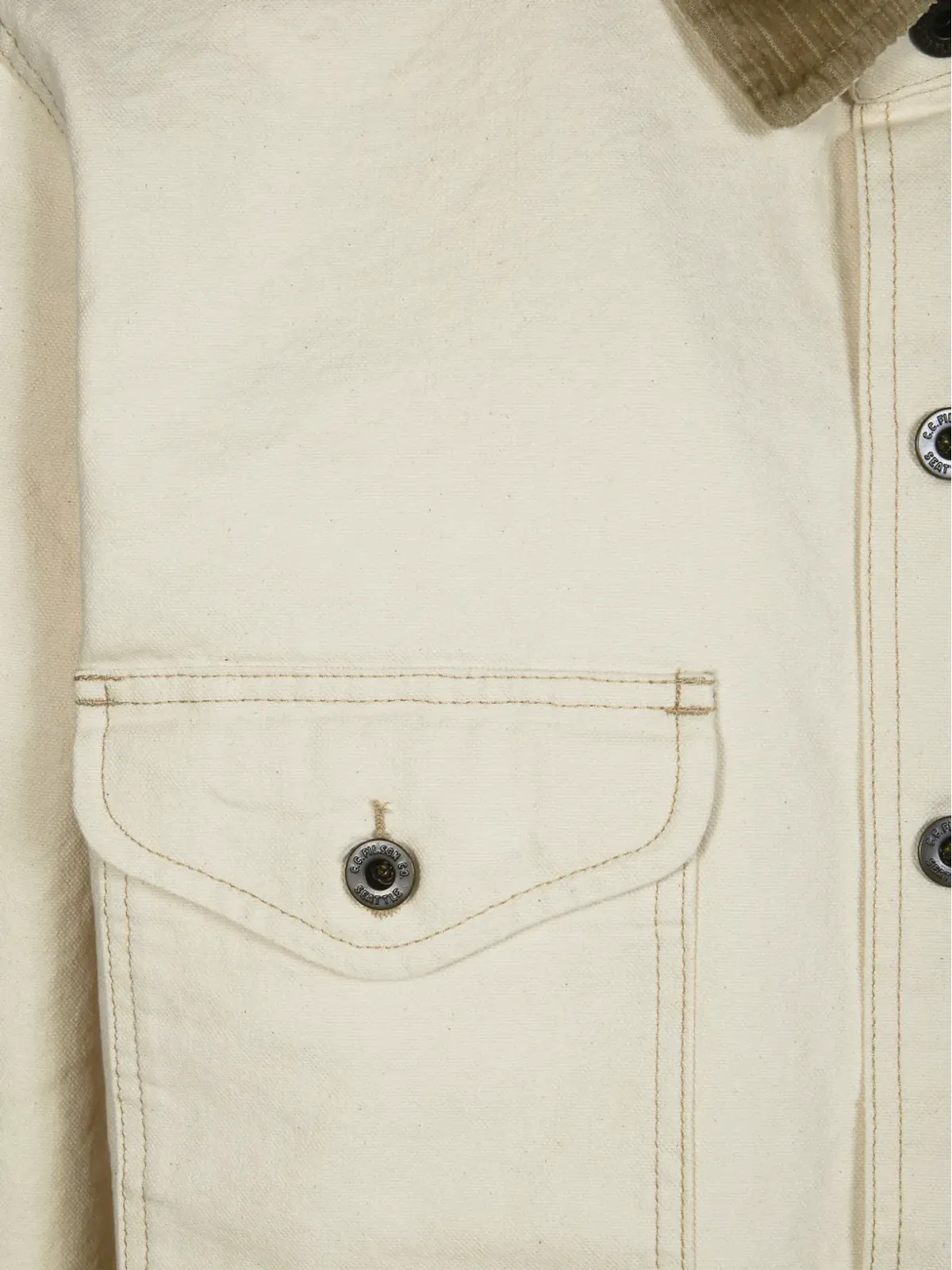 Filson ラスティック コーデュロイ襟・胸ポケット付きシャツジャケット - 画像3