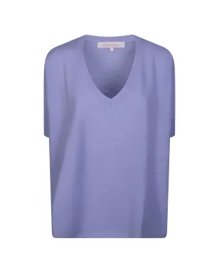 absolut cashmere V-neck short-sleeve cashmere T-shirt - Purple - サムネイル1
