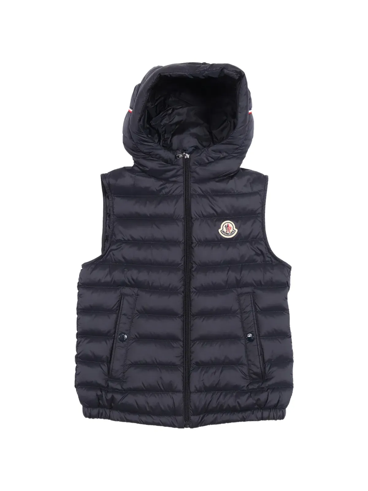 Moncler Enfant フード付きキルティングベスト - 画像1