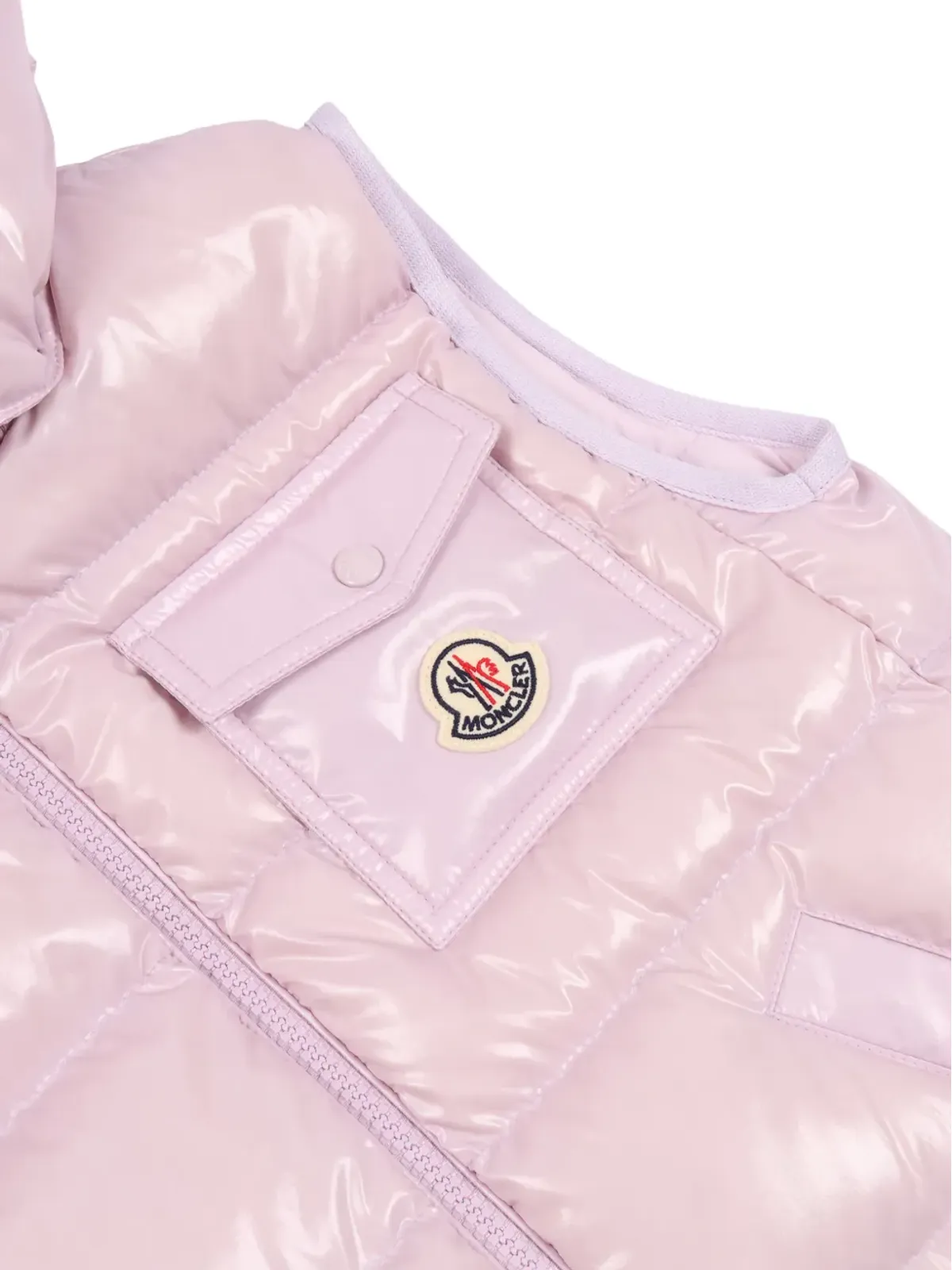 Moncler Enfant フード付きパッド入りベスト - ピンク - 画像3