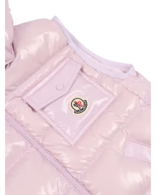 Moncler Enfant フード付きパッド入りベスト - ピンク - サムネイル3