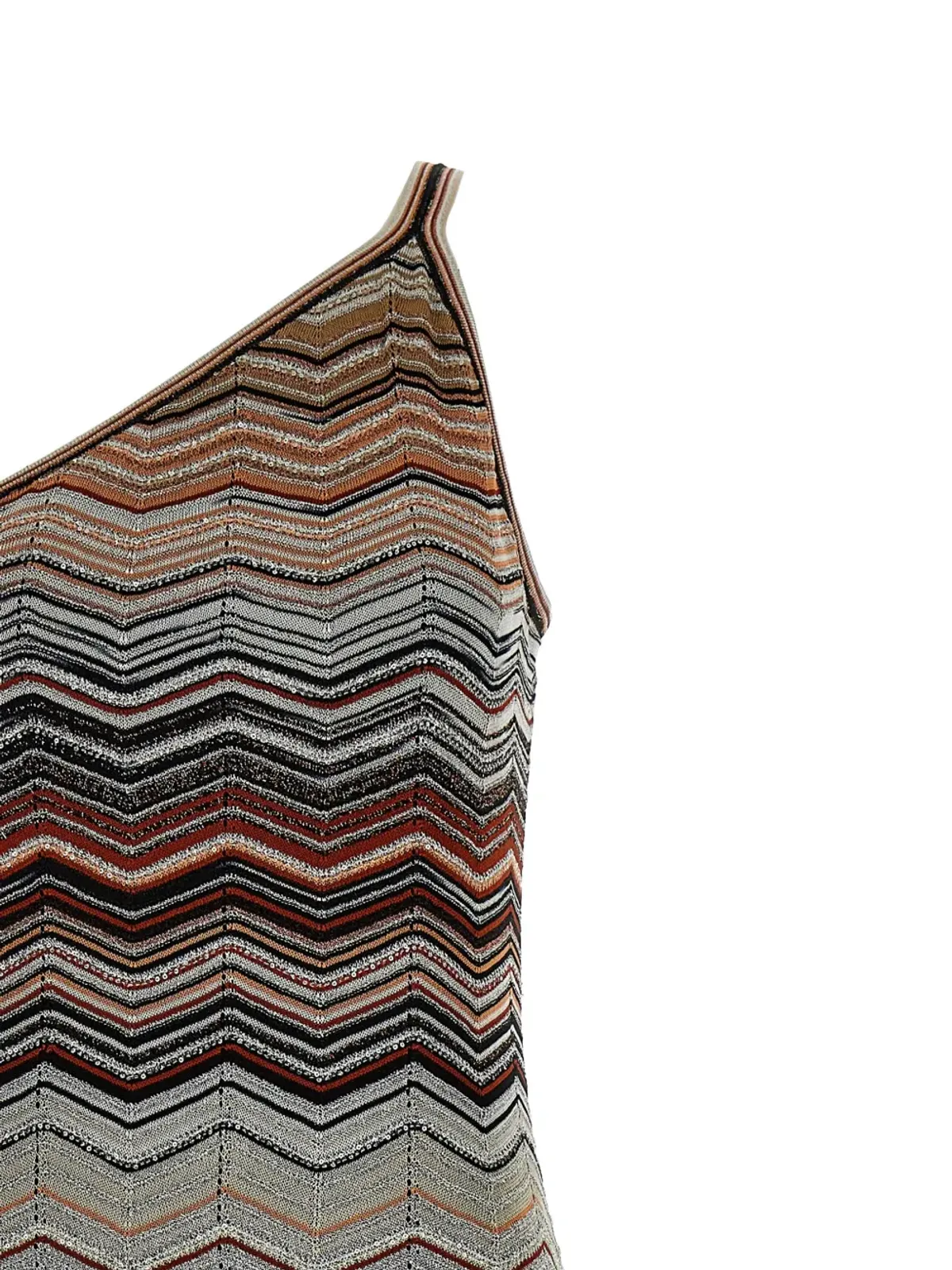 Missoni スパンコール チェボン柄 ワンショルダードレス - 画像3