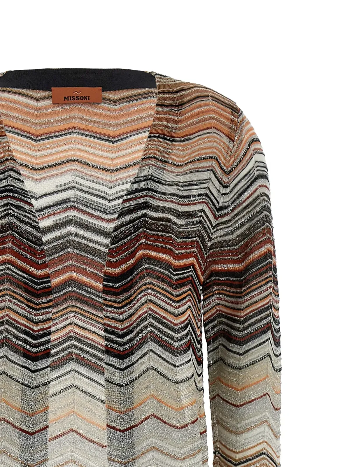 Missoni シェブロン柄スパンコールアップリケ付きカーデコート - 画像3