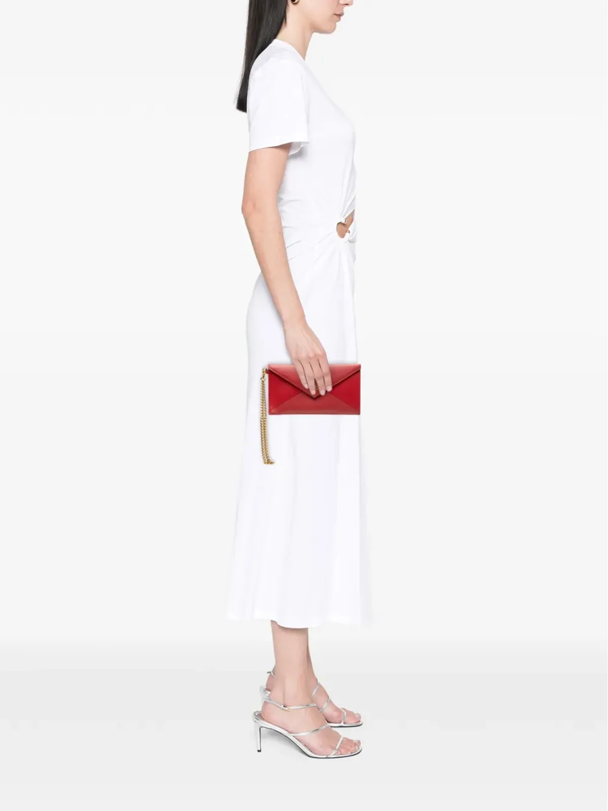 Prada Pre-Owned 2000-2025 Saffiano Envelope Chain clutch bag - Red - 画像2