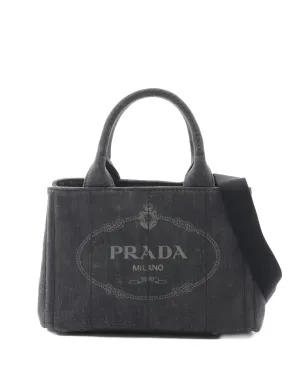 Prada ビンテージ Canapa デニム トートバッグ グレー - サムネイル1