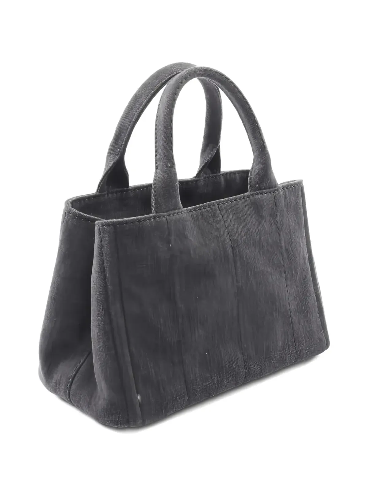 Prada ビンテージ Canapa デニム トートバッグ グレー - 画像2