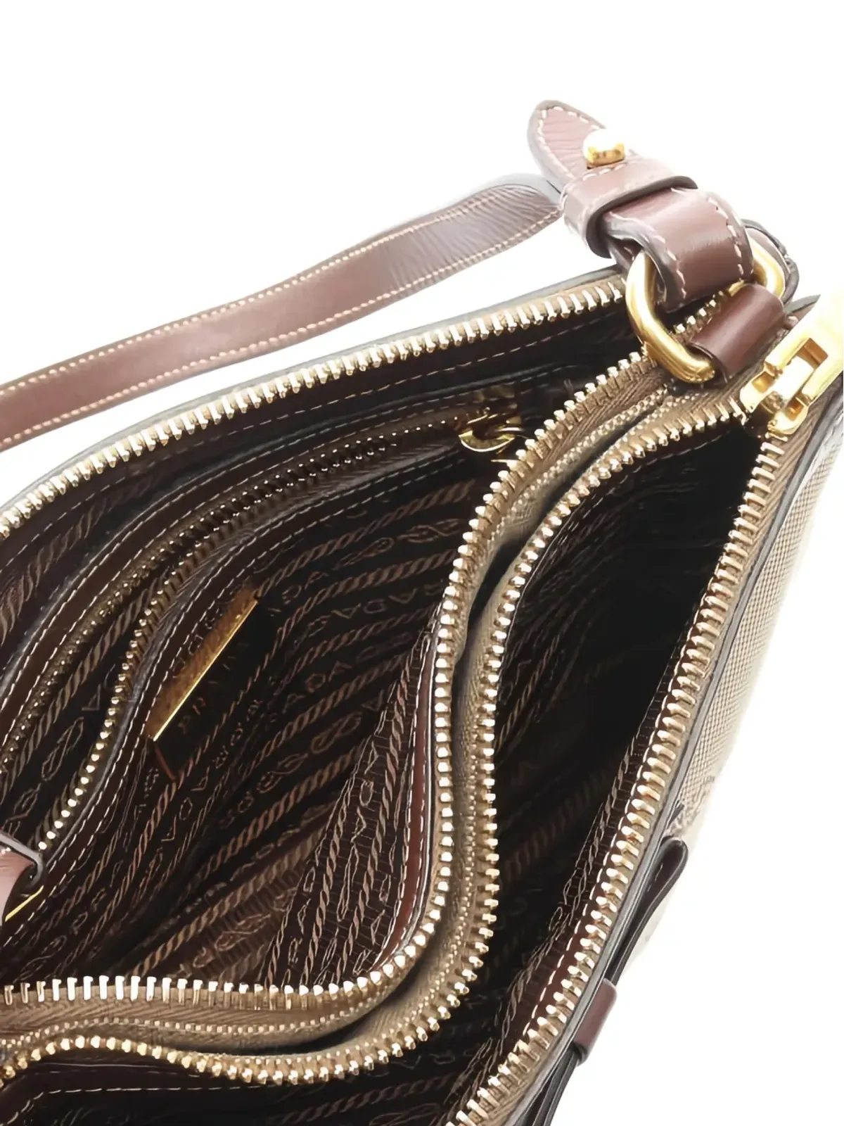 Prada Pre-Owned ジャカード ロゴ ショルダーバッグ - 画像3