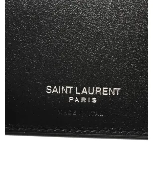 Saint Laurent Pre-Owned ロゴアップリケ レザー マネークリップ付き 二つ折り財布 ブラック - サムネイル3