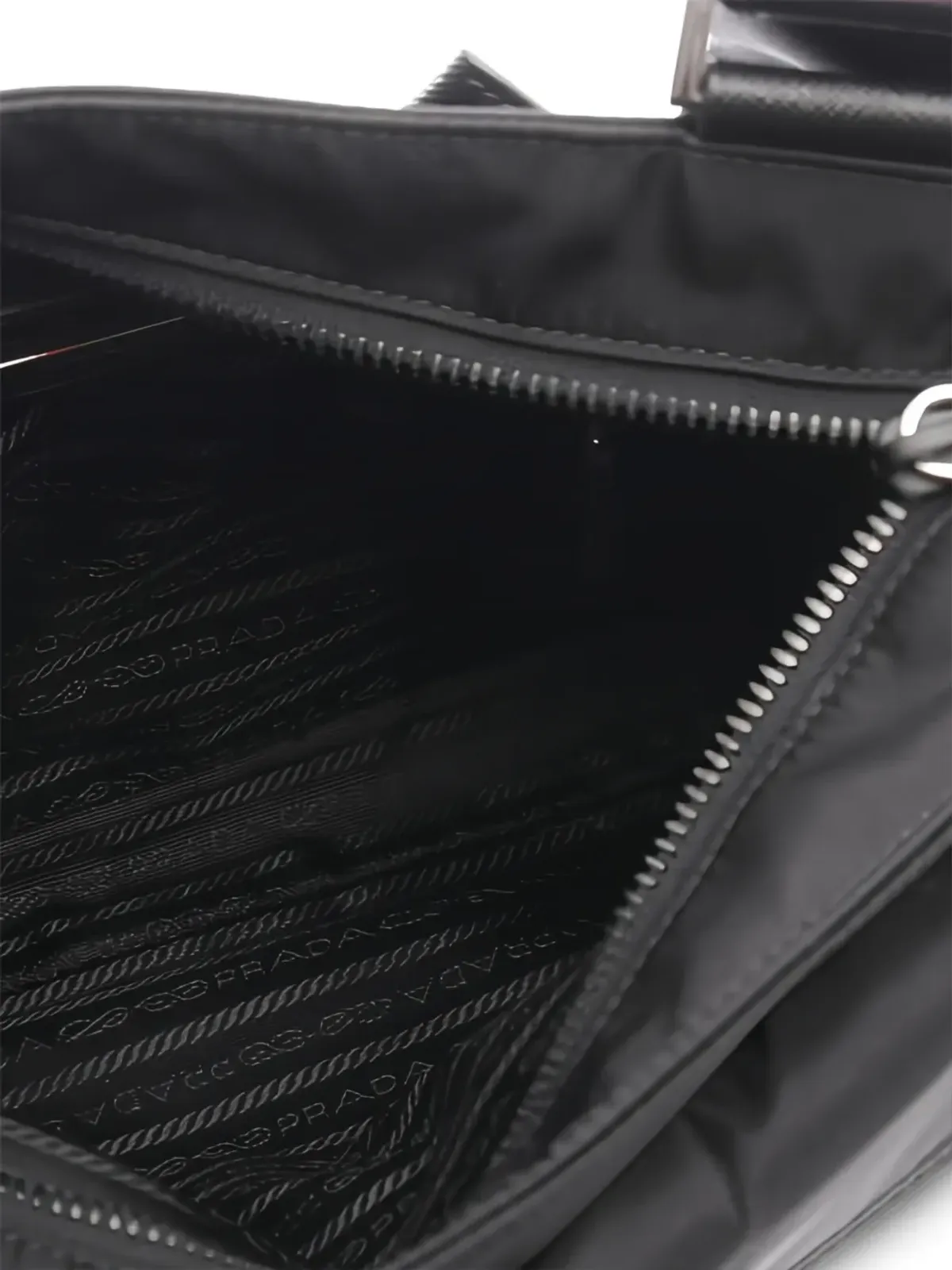 Prada Pre-Owned レザー トリム ショルダーバッグ - 画像3