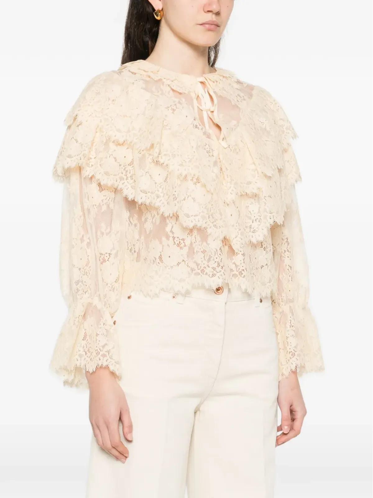 Rixo フリルレースブラウス - 画像3