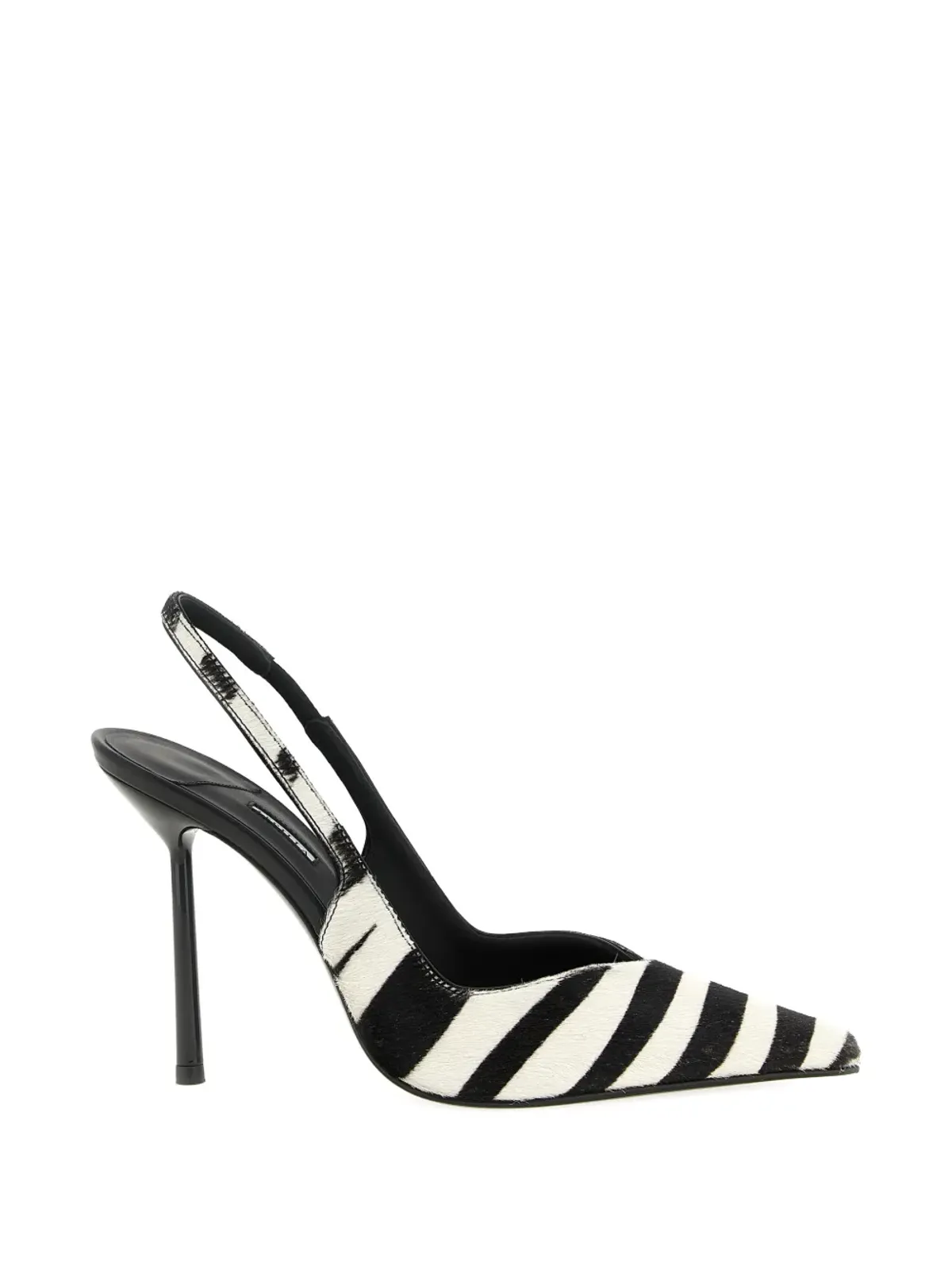 Le Silla zebra-pattern stiletto slingback heeled pumps - White - 画像1