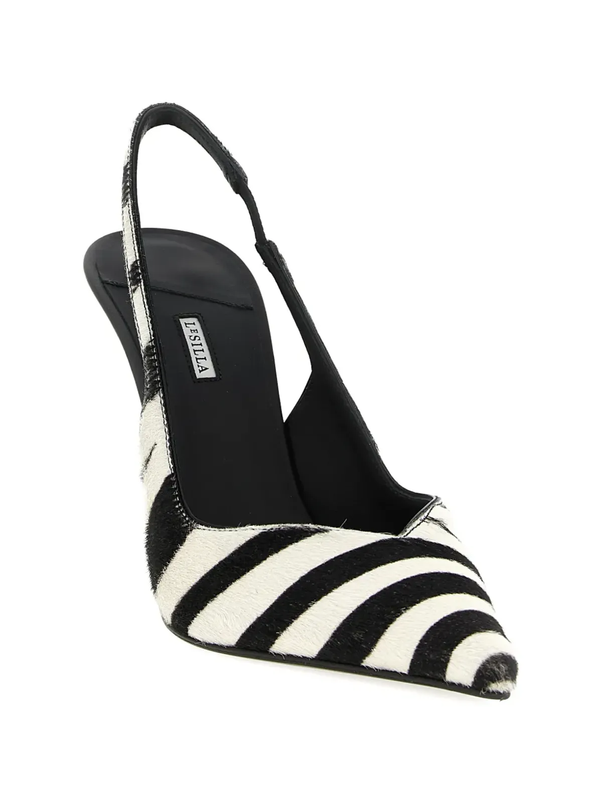 Le Silla zebra-pattern stiletto slingback heeled pumps - White - 画像2