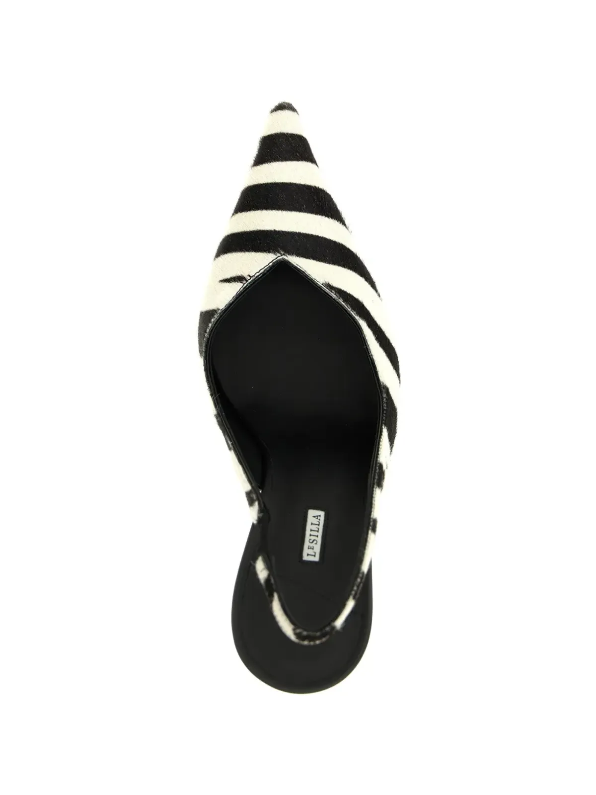 Le Silla zebra-pattern stiletto slingback heeled pumps - White - 画像4