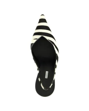 Le Silla zebra-pattern stiletto slingback heeled pumps - White - サムネイル4