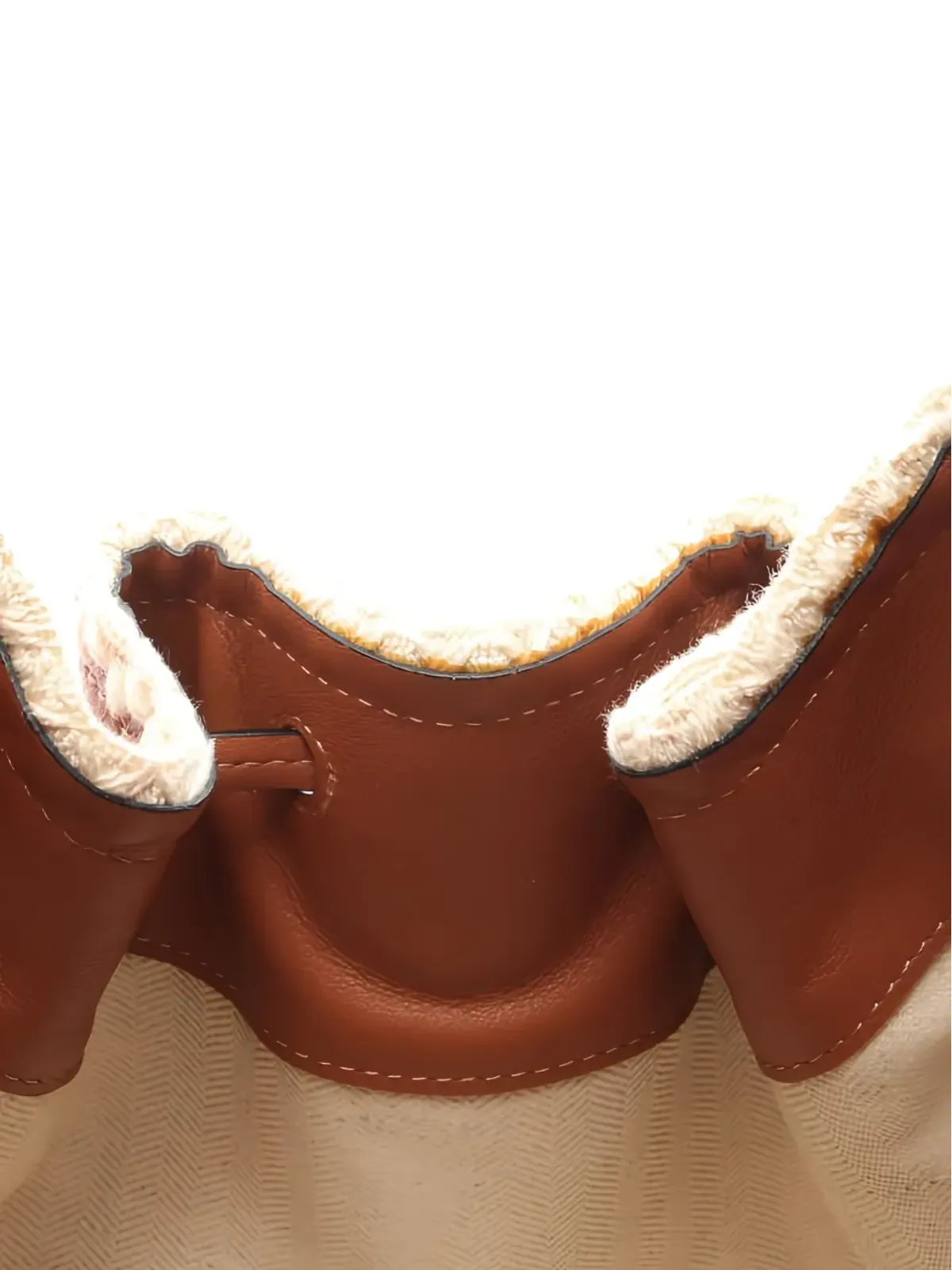 Loewe Pre-Owned ビンテージ ハンモック クロシェ編み レザー バケットバッグ ブラウン - 画像4