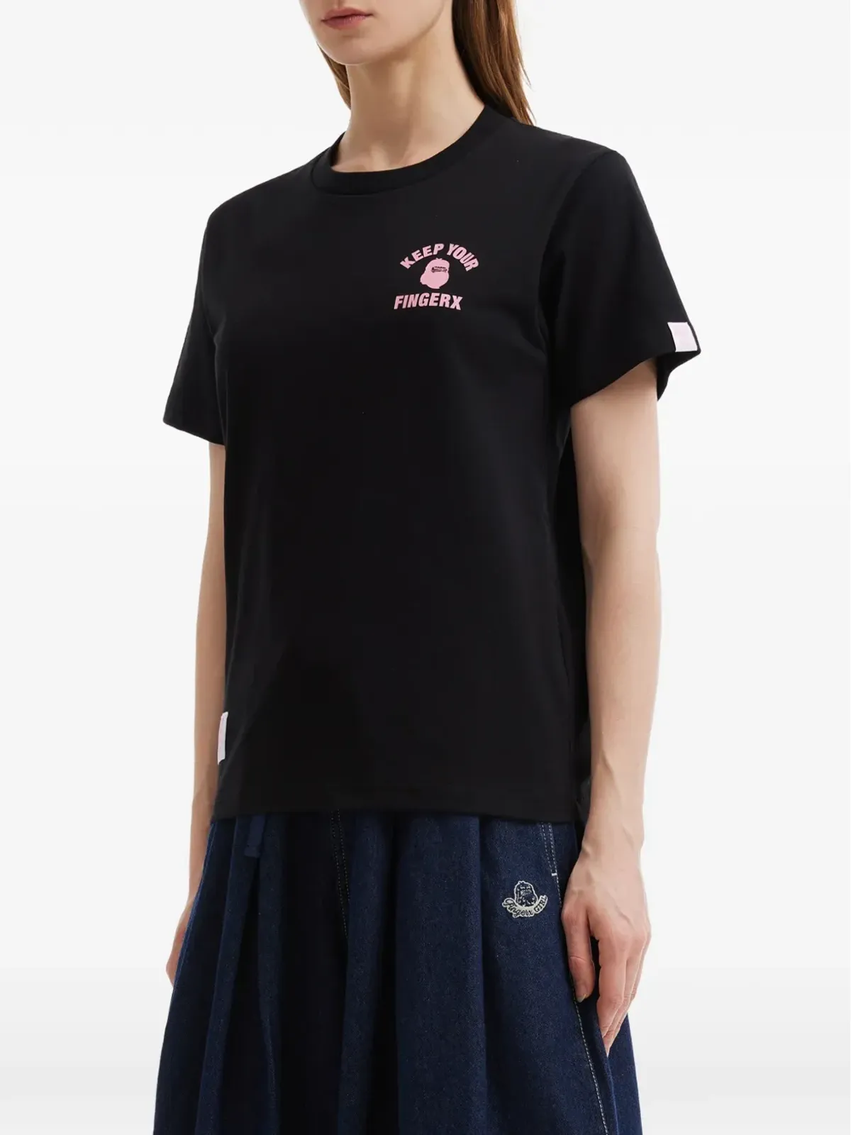 FINGERCROXX プリント入り半袖Tシャツ - ブラック - 画像3