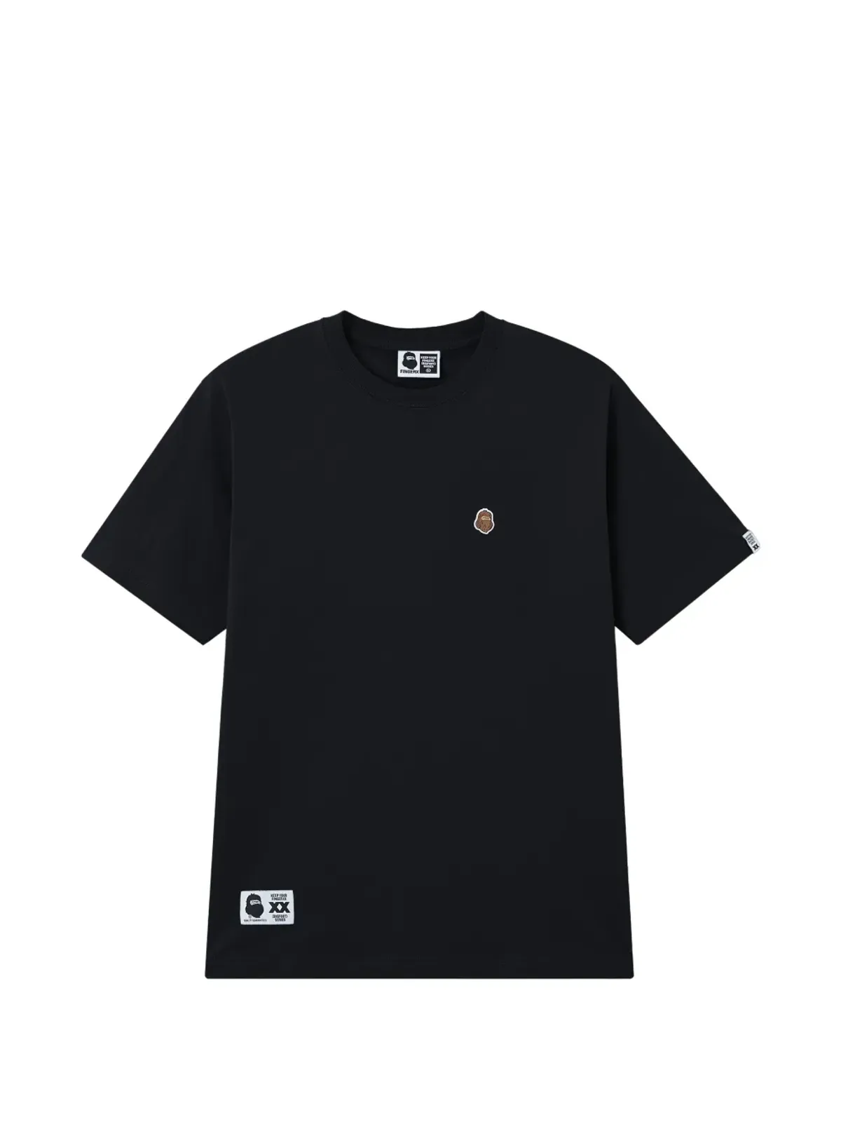 FINGERCROXX crew-neck patch T-shirt - Black - 画像1