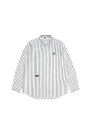 AAPE BY *A BATHING APE® ストライプ柄アップリケシャツ - White - サムネイル1