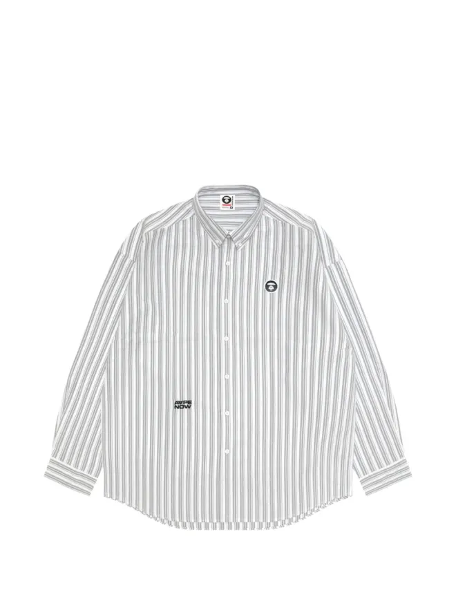 AAPE BY *A BATHING APE® AAPE BY *A BATHING APE® ストライプ柄アップリケシャツ - Whiteの商品画像
