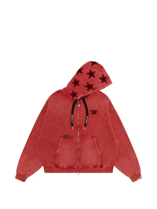 AAPE BY *A BATHING APE® AAPE BY *A BATHING APE® 星柄ジップアップフーディー - レッドの商品画像