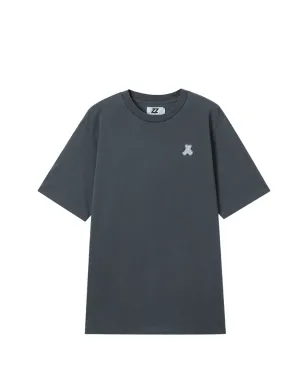 izzue テディベア刺繍 クルーネック Tシャツ グレー - サムネイル1