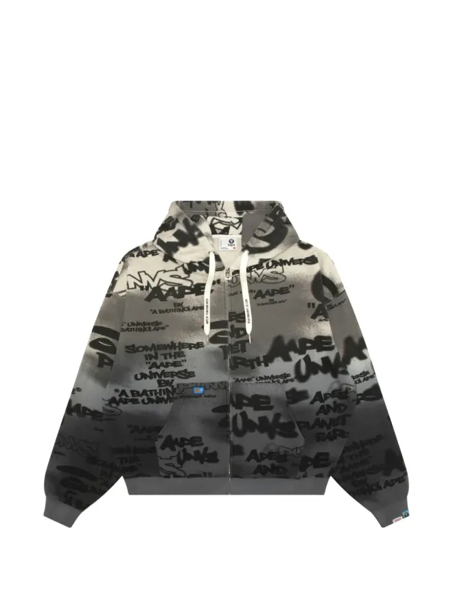 AAPE BY *A BATHING APE® AAPE BY *A BATHING APE® プリントジップアップパーカー - グレーの商品画像