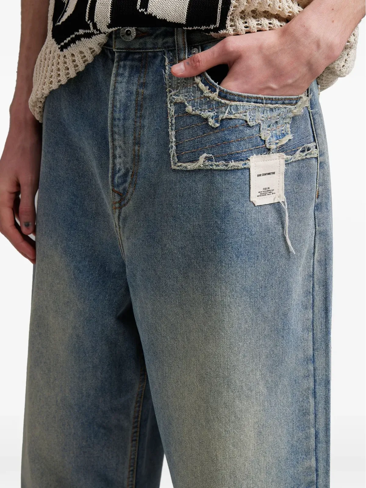 FIVE CM distressed jeans - Blue - 画像5