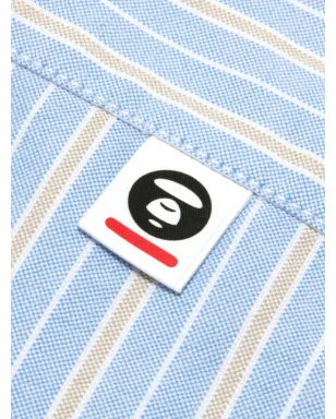 AAPE BY *A BATHING APE® ストライプ柄 ロゴシャツ - Blue - サムネイル3