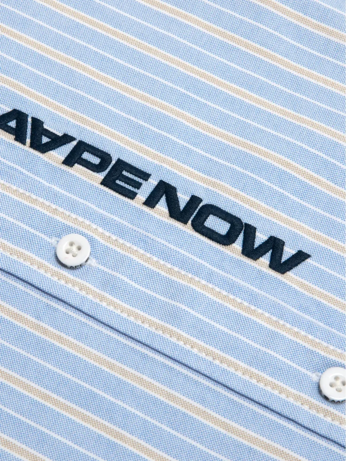 AAPE BY *A BATHING APE® ストライプ柄 ロゴシャツ - Blue - 画像4