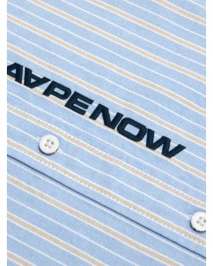 AAPE BY *A BATHING APE® ストライプ柄 ロゴシャツ - Blue - サムネイル4