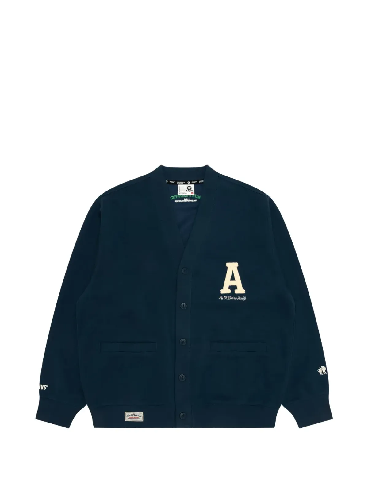 AAPE BY *A BATHING APE® Vネック ロゴ カーディガン - 画像1