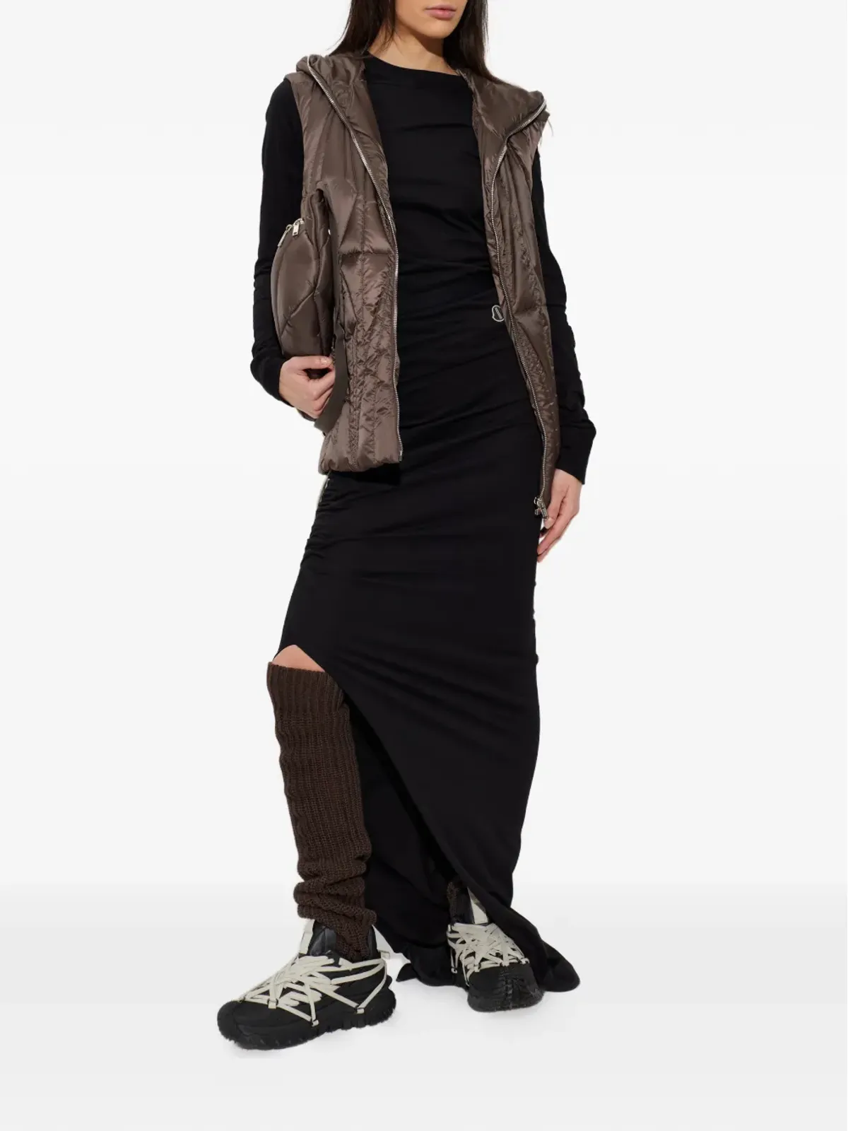 Moncler + Rick Owens フード付きキルティングジレ - 画像2