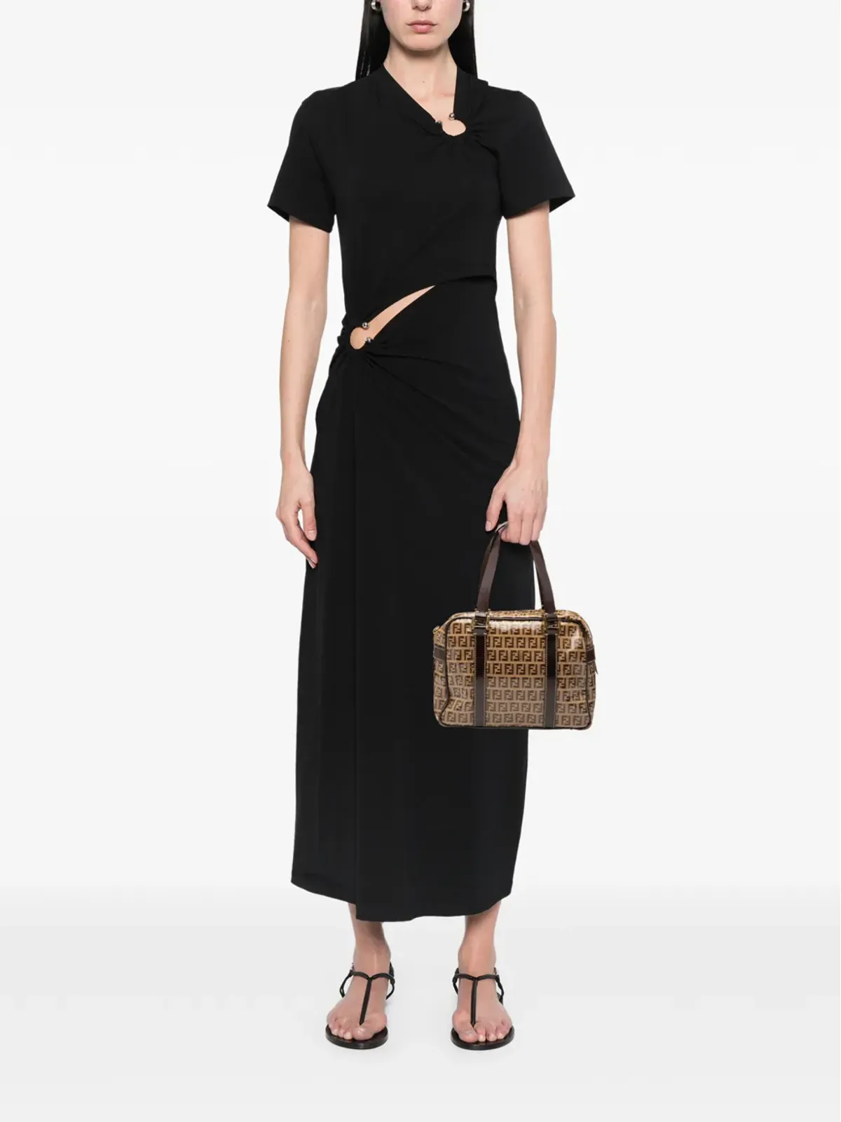 Fendi ビンテージ ズッキーノ クリスタル ハンドバッグ - 画像2