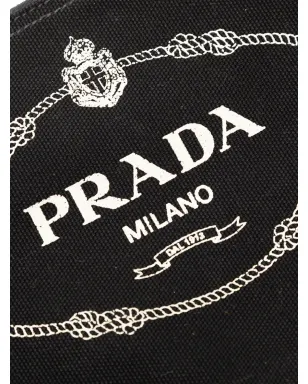 Prada ビンテージ キャンバス カナパ ロゴ ポーチ ブラック - サムネイル5