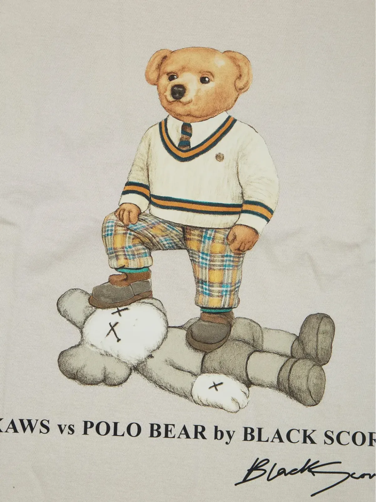 Black Score VネックTシャツ - 画像3