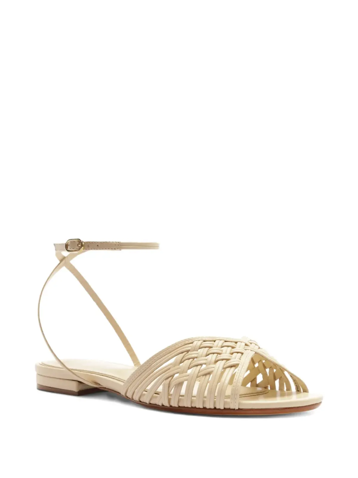 Alexandre Birman リリアン ウィーヴン アンクルストラップ フラットサンダル - 画像2