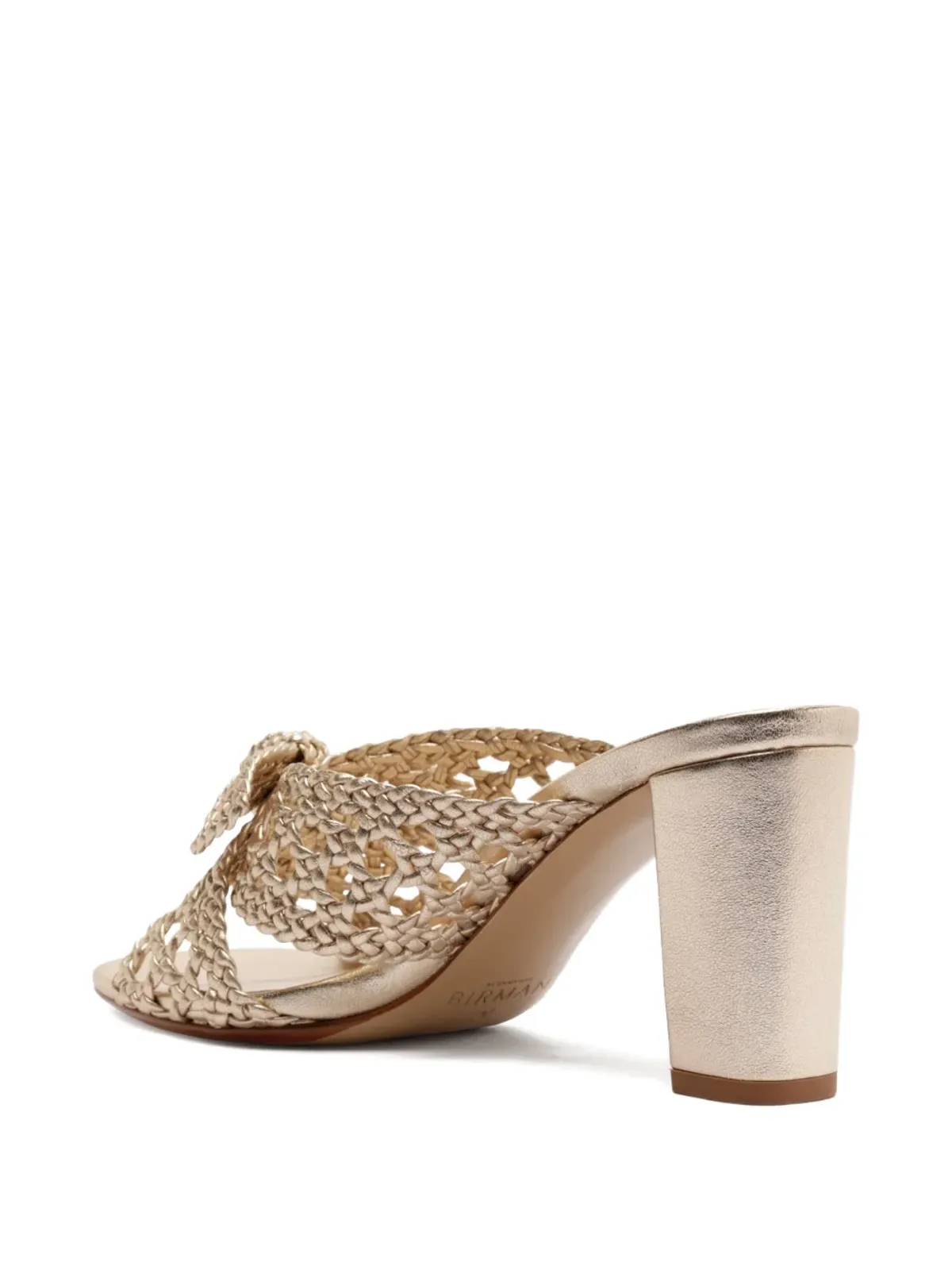 Alexandre Birman Belinda ウェーブンノットミュール（ゴールド） - 画像5