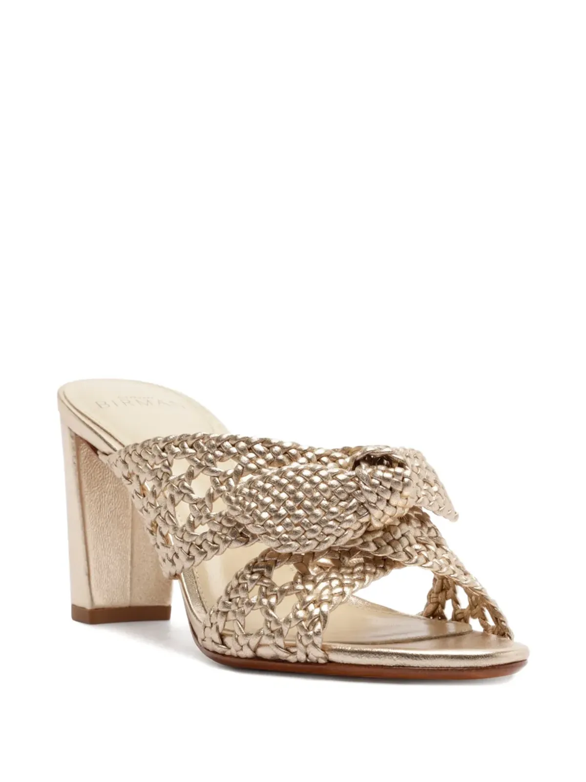 Alexandre Birman Belinda ウェーブンノットミュール（ゴールド） - 画像2