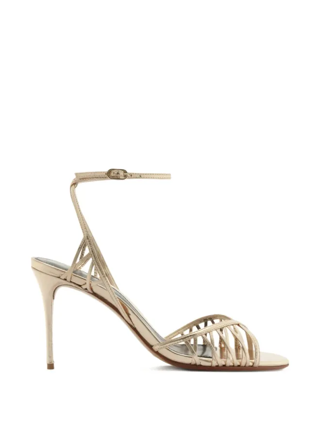 Alexandre Birman Alexandre Birman Solene caged stiletto sandals - Goldの商品画像
