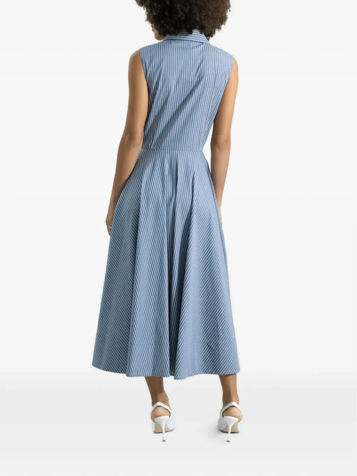 Michael Kors Collection ストライプ柄 ノースリーブ ミディドレス - 画像3