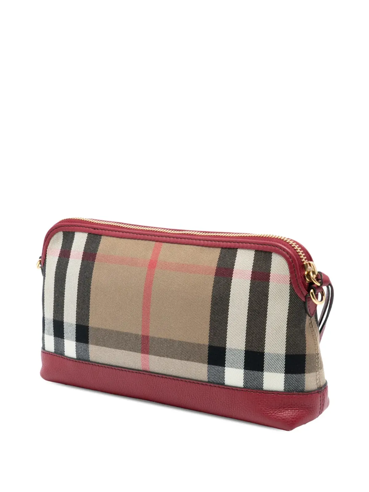 Burberry Pre-Owned ハウスチェック キャンバス ダービー アビングドン コンバーチブル クラッチ クロスボディバッグ - 画像3