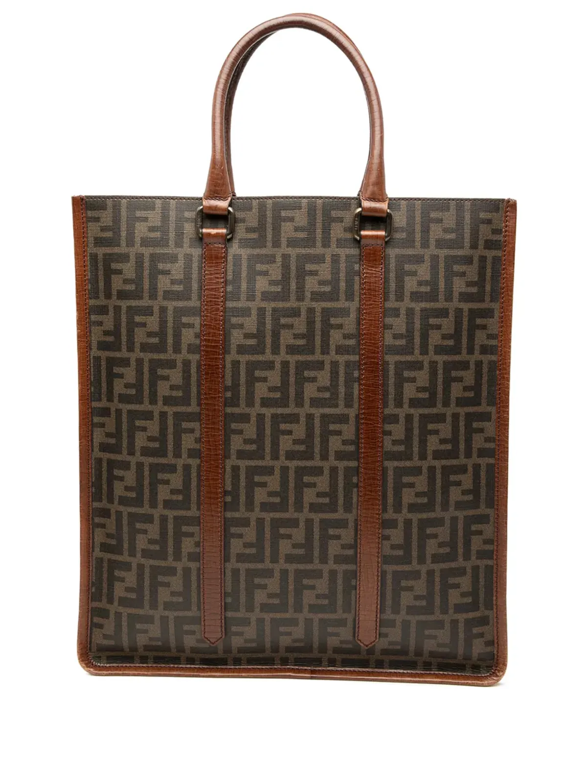 Fendi Pre-Owned Zucca コーティッドキャンバス 縦型トートバッグ - ブラウン - 画像1