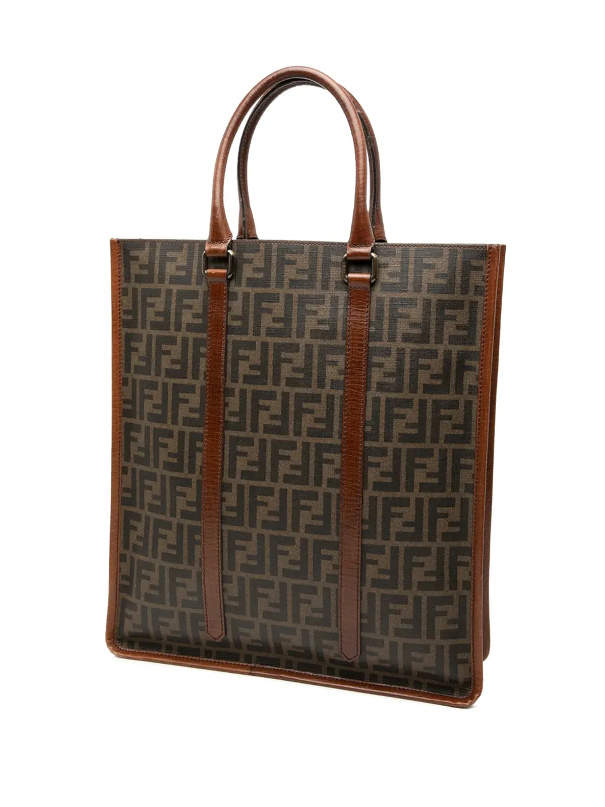 Fendi Pre-Owned Zucca コーティッドキャンバス 縦型トートバッグ - ブラウン - 画像3