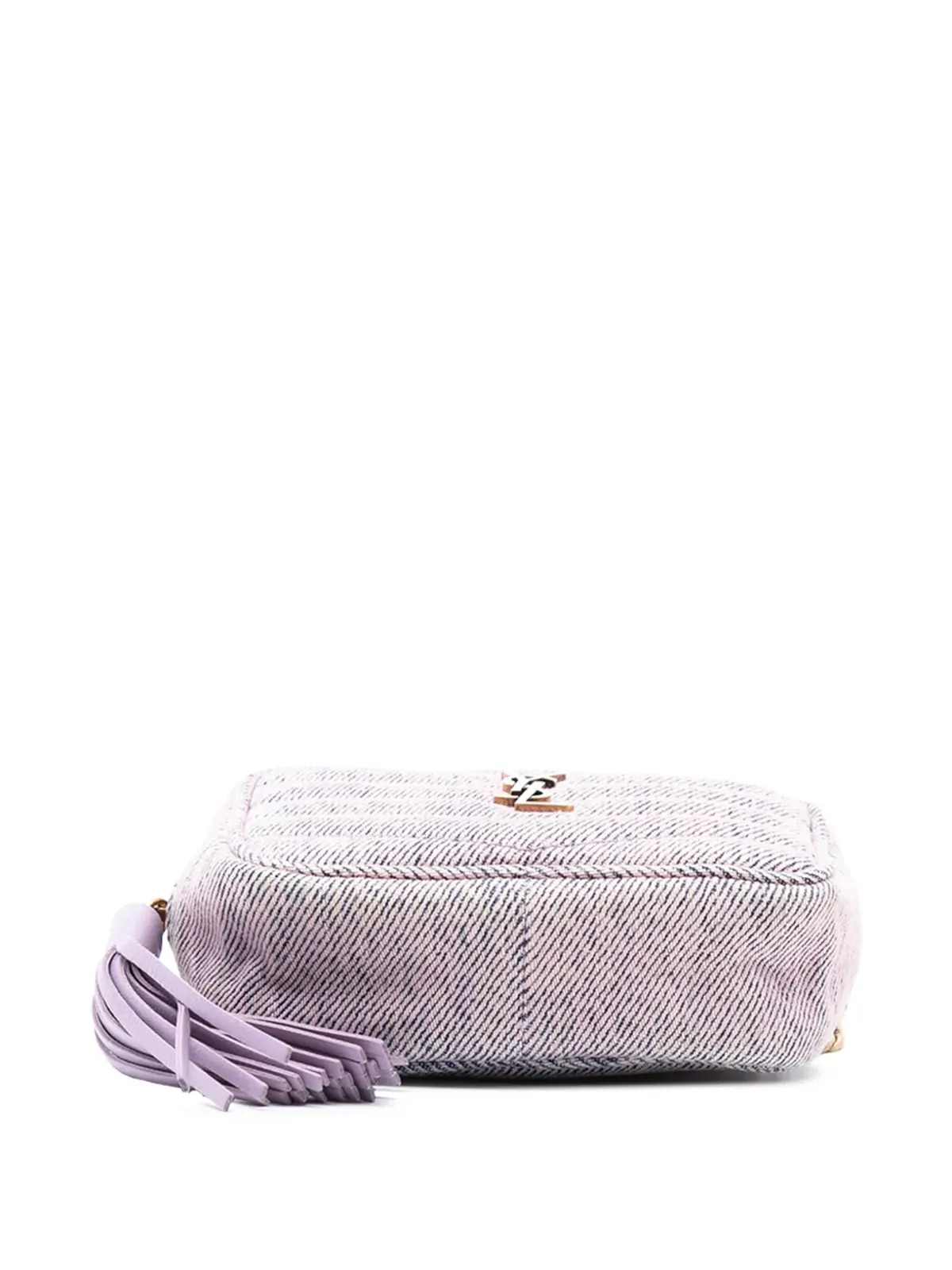 Saint Laurent Pre-Owned 2021 Baby Matelasse Denim Monogram Lou Camera Bag クロスボディバッグ - Purple - 画像4