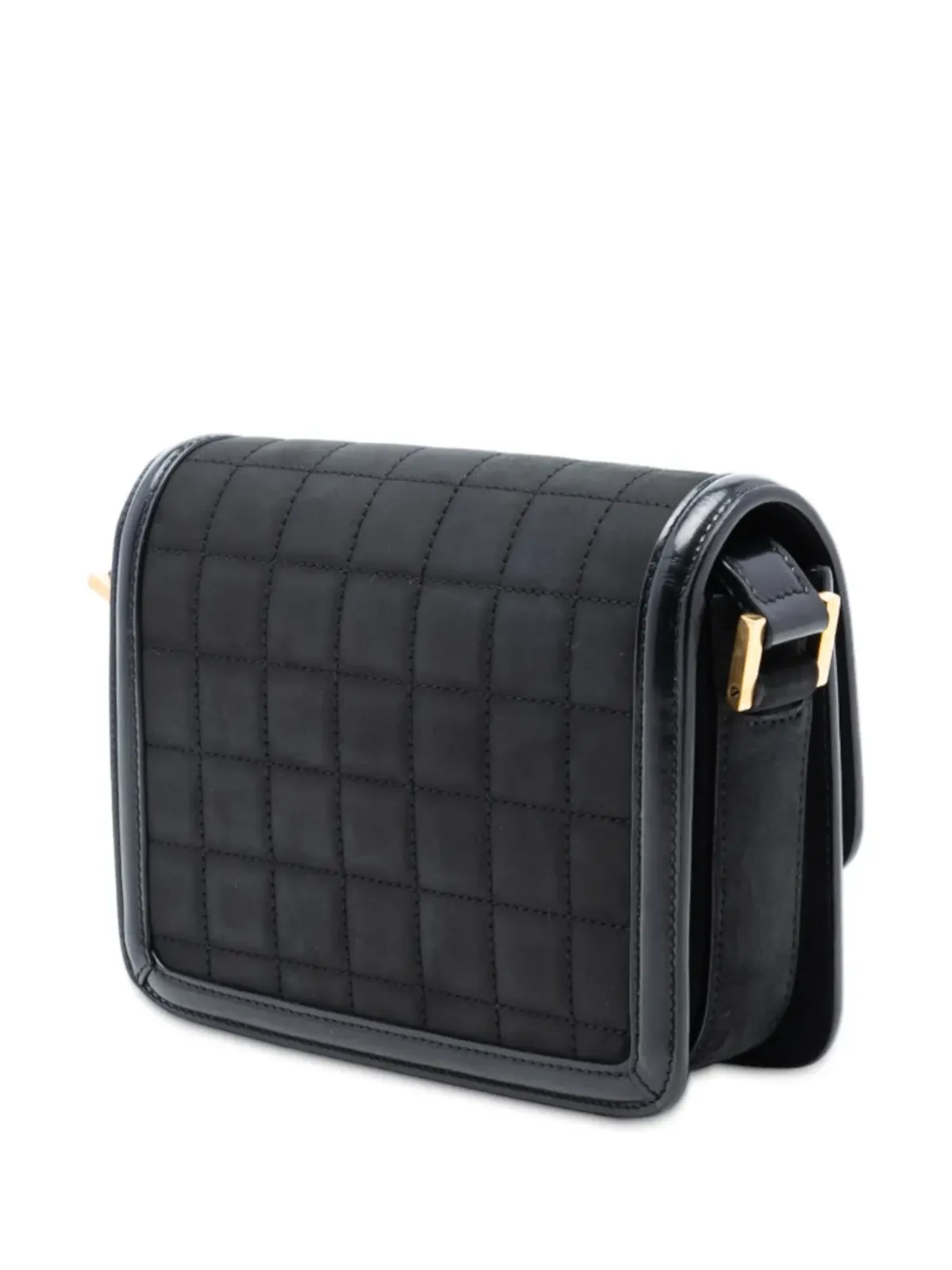 Saint Laurent Pre-Owned 2022年 小型キルテッドスエード ソルフェリノ・サッチェル ボックスショルダーバッグ - ブラック - 画像3