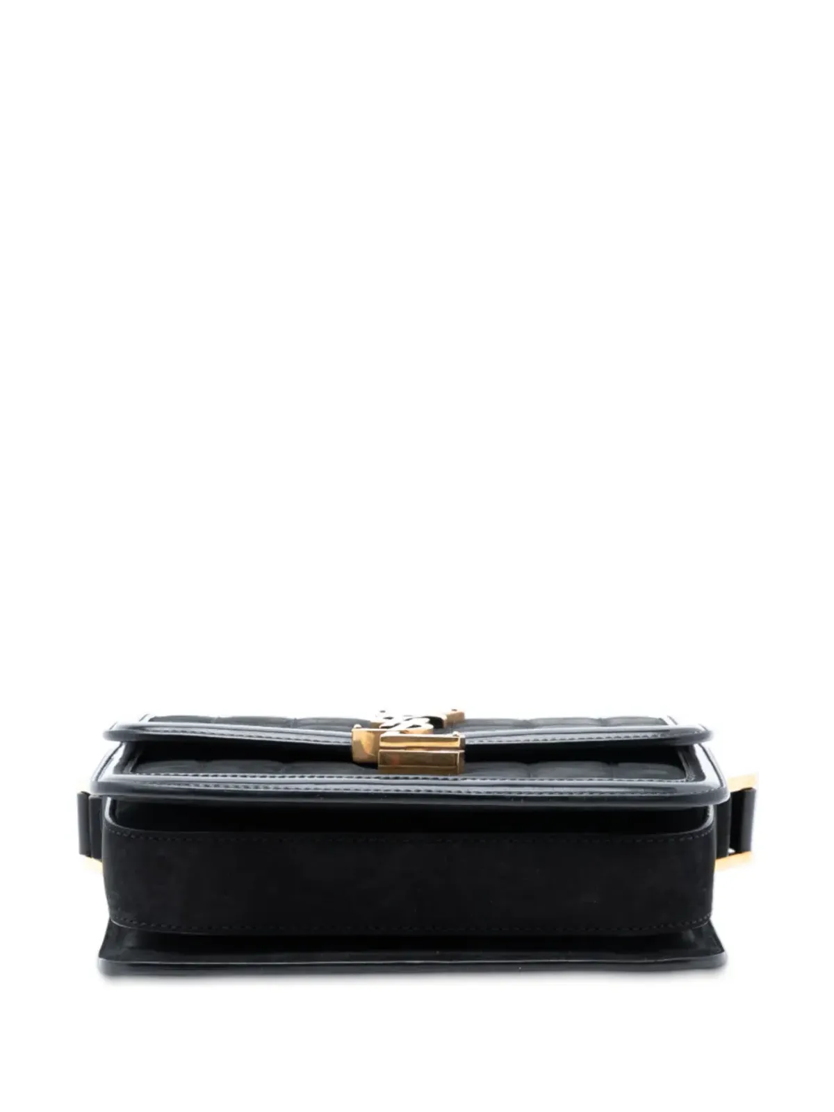 Saint Laurent Pre-Owned 2022年 小型キルテッドスエード ソルフェリノ・サッチェル ボックスショルダーバッグ - ブラック - 画像4