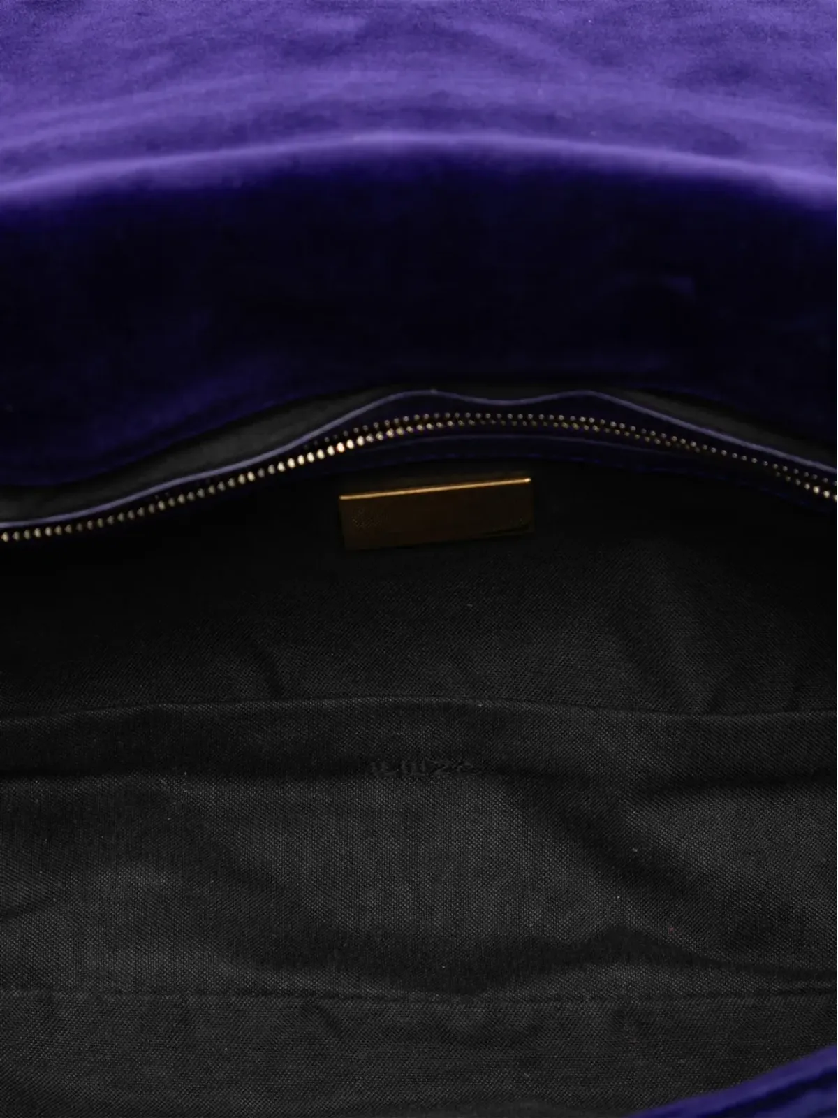 Fendi ビンテージ Zucca 型押しベルベット バゲットサッチェル - 画像5